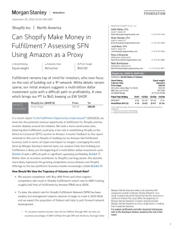 SHOP.N-Morgan Stanley-Shopify Inc Can Shopify Make Money in Fulfillment Assessin.
